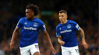 Alex Iwobi of Everton during the Premier League match between Everton FC and Manchester City at Goodison Park on September 28