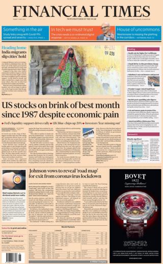 The Financial Times front 1 May