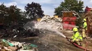 Firefighters at scene