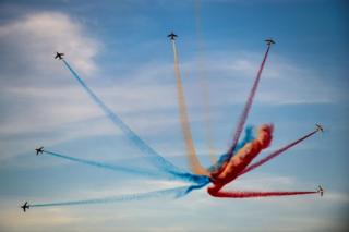 French elite acrobatic flying team Patrouille de France perform