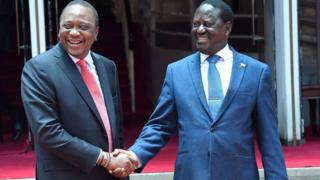 Rais Uhuru Kenyatta na Raila Odinga
