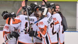 The team celebrates a goal