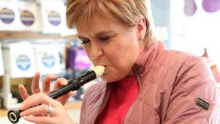 Nicola Sturgeon plays recorder