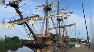 The galleon moored at Spillers Quay in Newcastle