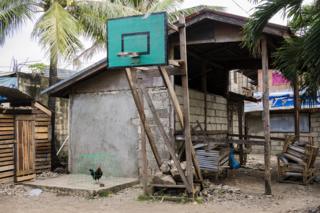 A basketball hoop and backboard in the Visayan Region of the Philippines
