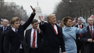 Дональд, Мелания и Бэррон Трамп в Вашингтоне, округ Колумбия