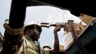 Un soldat burundais sur la ligne de front en Somalie