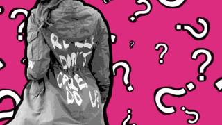 Photoshopped edit of Melania's jacket with lots of questions marks surrounding it
