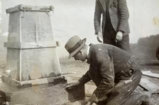 Setting a trig pillar
