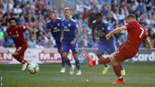 Ku cyumweru, igitego cya penaliti cya James Milner cyahesheje intsinzi Liverpool y'ibitego 2-0 mu mukino wayihuzaga na Cardiff