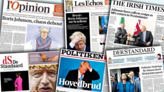 European newspaper front pages