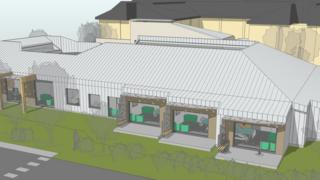 Llun artist o'r uned newydd yn Ysbyty Brenhinol Morgannwg