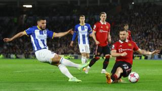 Brighton in action against Manchester United