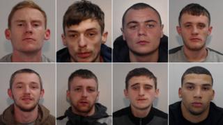 Top row (left to right) Curtis Rowe, Dale Driver, Dale Higgins, Harry Mulgrew. Bottom row: Matthew Harrop, Reece Goodall, Reece McCracken, Robson McCabe