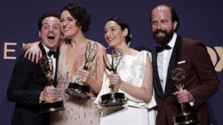 Left-right: Fleabag's Andrew Scott, Phoebe Waller-Bridge, Sian Clifford and Brett Gelman