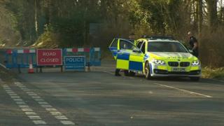 Police at Winchester fatal crash site