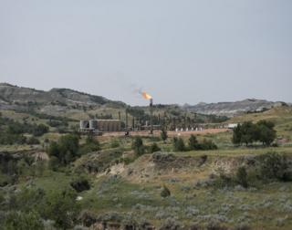 A fire along the pipeline