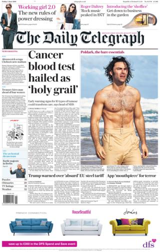 Daily Telegraph front page - 01/06/18