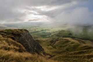 Cloudy view of hills