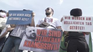 Митинг в Берлине, посвященный убийству Зелимхана Хангошвили