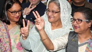 मतदान के बाद शेख हसीना