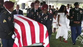 Les funérailles de l'un des soldats américains tués au Niger en octobre 2017.