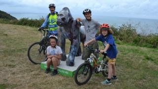 George family with bikes