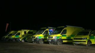 Emergency vehicles at the airfield
