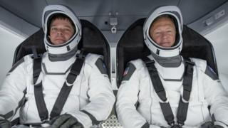 Astronauts Bob Behnken (L) and Doug Hurley (R)