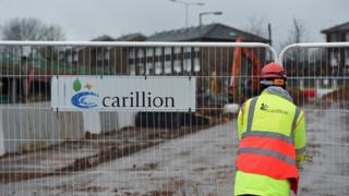 Знак Carillion на строительной площадке