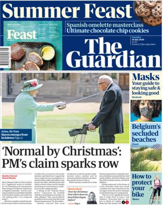 The Guardian front page 18 July