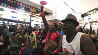 French football fans in Abidjan, Ivory Coast - Sunday 15 July 2018