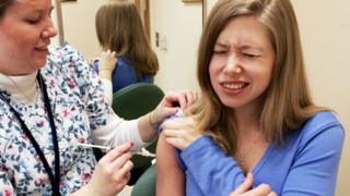 American patient getting trial swine flu vaccine