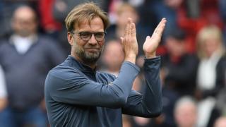 Huấn luyện viên Liverpool Jurgen Klopp vui mừng sau trận thắng Middlesbrough ngày 21/5