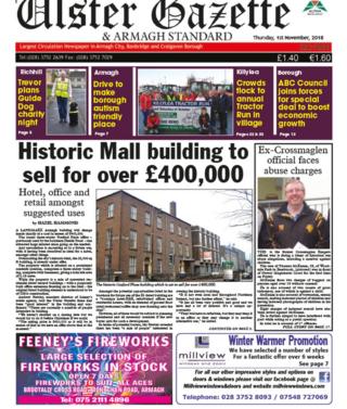 Front page of Ulster Gazette