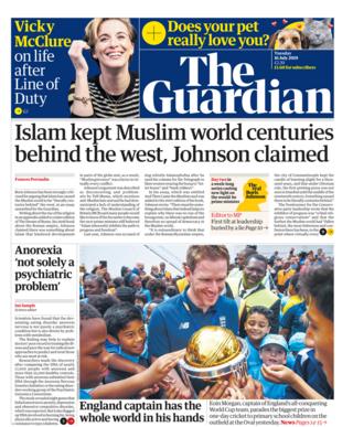 Tuesday's Guardian front page
