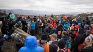 Climate-change-activitists-gathered-by-glacier-site