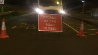 Police at the scene of the crash