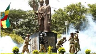 'Yan sandan kwantar da tarzomar a Ethiopia