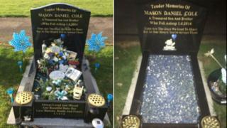 A grave in the cemetery that has been targeted by thieves