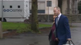 Robert Parker arriving at Cardiff Crown Court