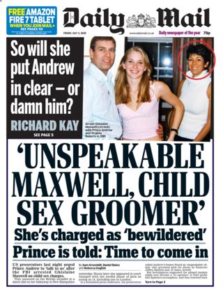 Daily Mail front page