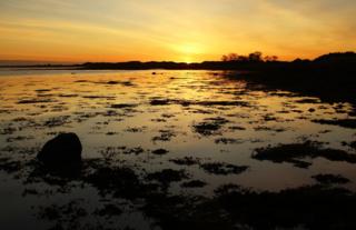 sunrise over beach