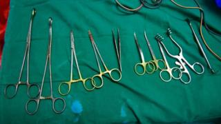 A set of surgical instruments