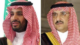Amiir Maxamed Bin Salmaan(bidix) wuxuu badalayaa Amiir Maxamed Bin Nayef oo lahaa dhaxalka boqortooyada