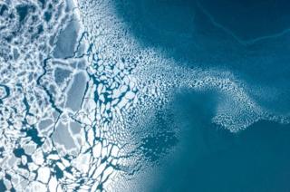 Sea ice formation in east Greenland, February 2017.