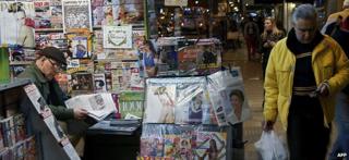 Newspaper stall in central Montevideo