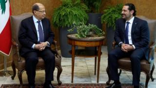 Michel Aoun ve Saad Hariri