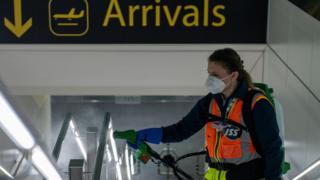 A woman at Gatwick Airport