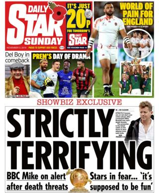 Daily Star Sunday front page